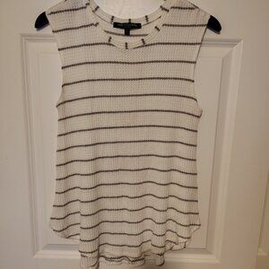One Clothing Los Angeles Cream Colored Striped Knit Muscle Tank Top
